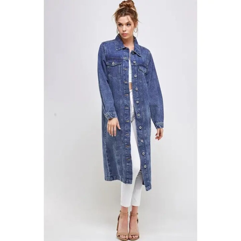 Ladies Long Denim Jacket
